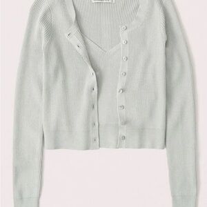 Abercrombie Ribbed Knit Cardigan and Tank Set